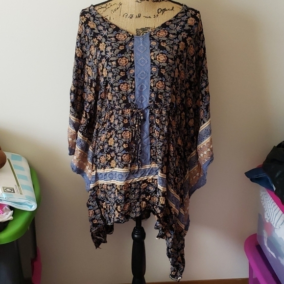1x light & sound navy floral swim cover up - Picture 1 of 3